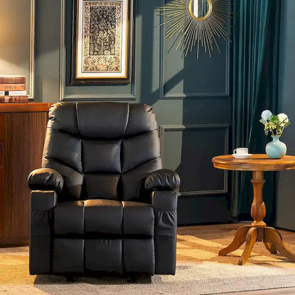 MCombo Manual Glider Rocker Recliner Chair with USB Ports, Faux Leather 8002