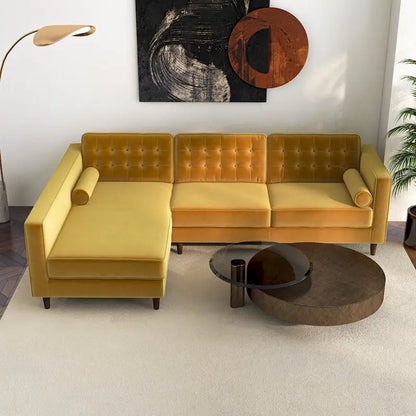 Ora Tufted Modern Living Room Velvet Corner Sectional Sofa