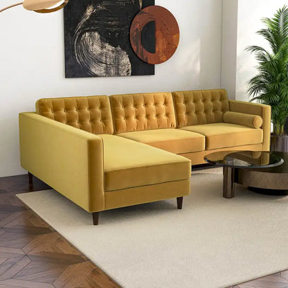 Ora Tufted Modern Living Room Velvet Corner Sectional Sofa