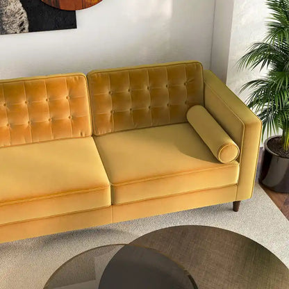 Ora Tufted Modern Living Room Velvet Corner Sectional Sofa