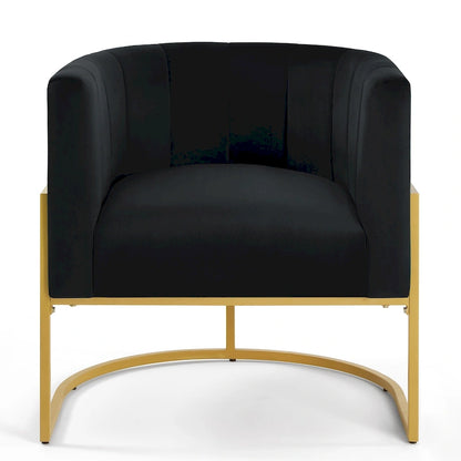 Accent Chair with Golden Metal Stand