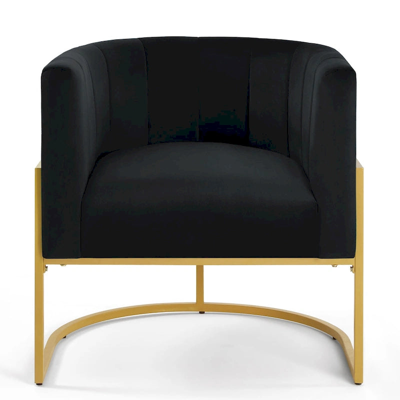 Accent Chair with Golden Metal Stand