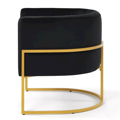 Accent Chair with Golden Metal Stand