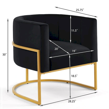 Accent Chair with Golden Metal Stand