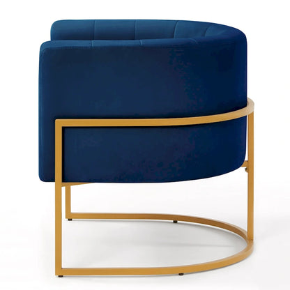 Accent Chair with Golden Metal Stand