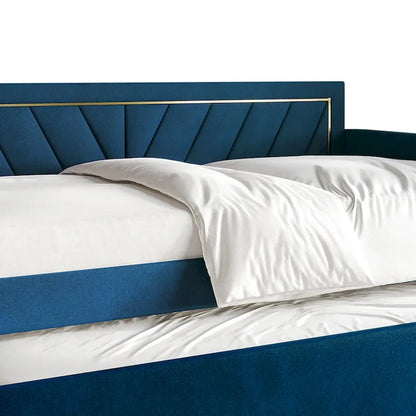 CraftPorch Glam Velvet Upholstered Twin Size Daybed with Trundle