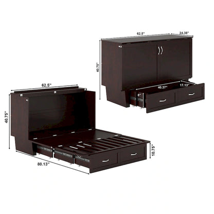 Chelsea Queen Murphy Bed Chest with Mattress