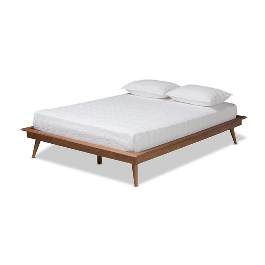 Carson Carrington Ulva Contemporary Walnut Wood Platform Bed Frame