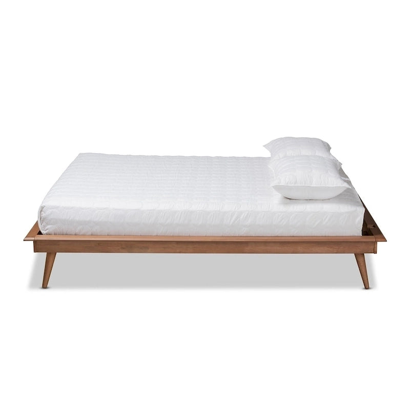 Carson Carrington Ulva Contemporary Walnut Wood Platform Bed Frame