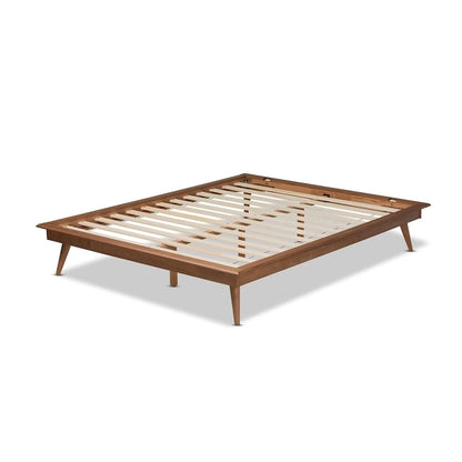 Carson Carrington Ulva Contemporary Walnut Wood Platform Bed Frame