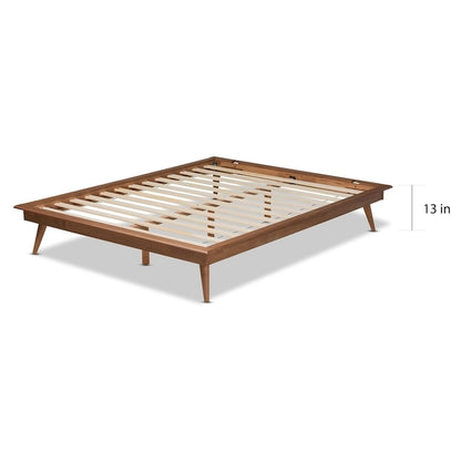 Carson Carrington Ulva Contemporary Walnut Wood Platform Bed Frame