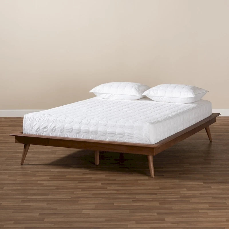 Carson Carrington Ulva Contemporary Walnut Wood Platform Bed Frame