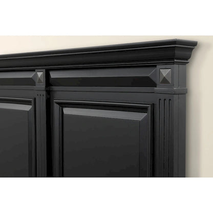 Roundhill Furniture Renova Vintage Black Wood Panel Bed