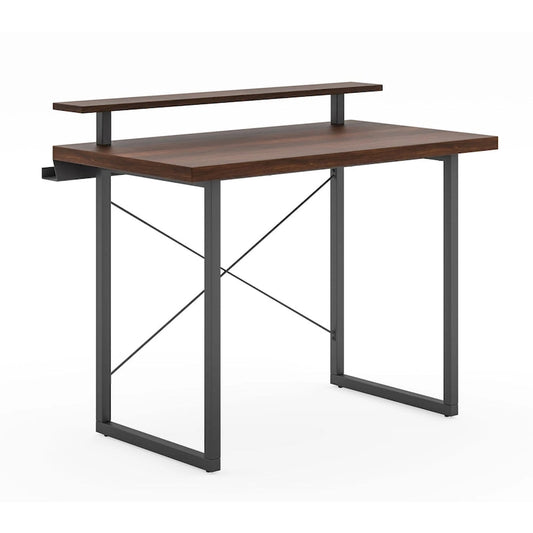 Homestyles Merge Brown Wood Desk with Monitor Stand
