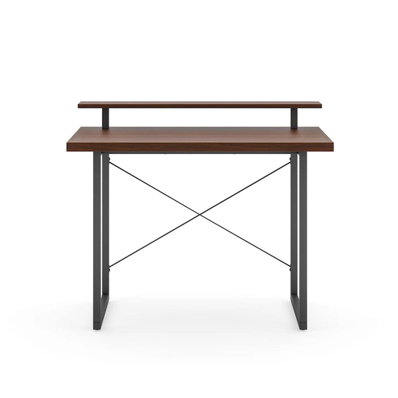 Homestyles Merge Brown Wood Desk with Monitor Stand
