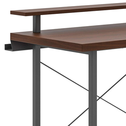 Homestyles Merge Brown Wood Desk with Monitor Stand