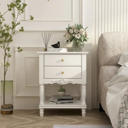 Nightstand Side Table Wood Night Stand White Bedside Table Lacuqer