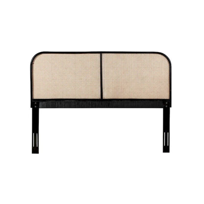 East Indie Cane and Teak Headboard