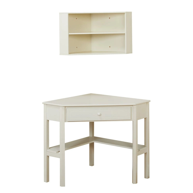 Simple Living Corner Desk and Hutch Set