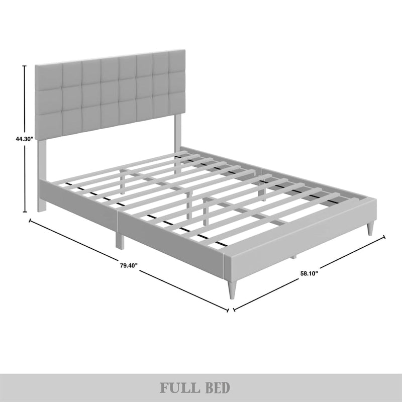 CraftPorch Clean-Lines Stitching Linen Upholstered Bed