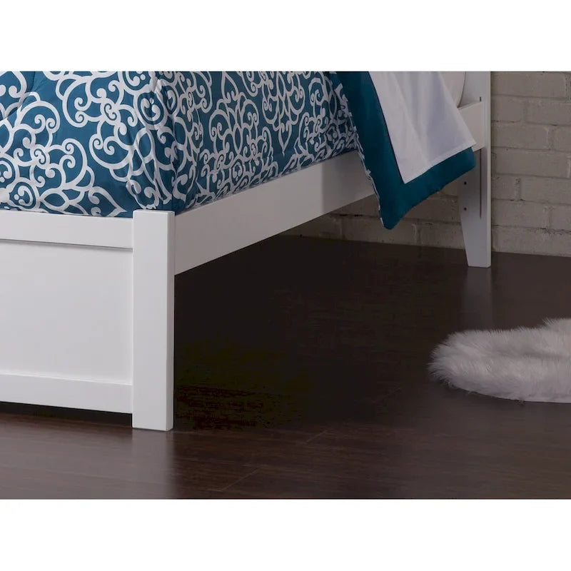 Orlando Queen White Paneled Platform Bed with 2 Drawers