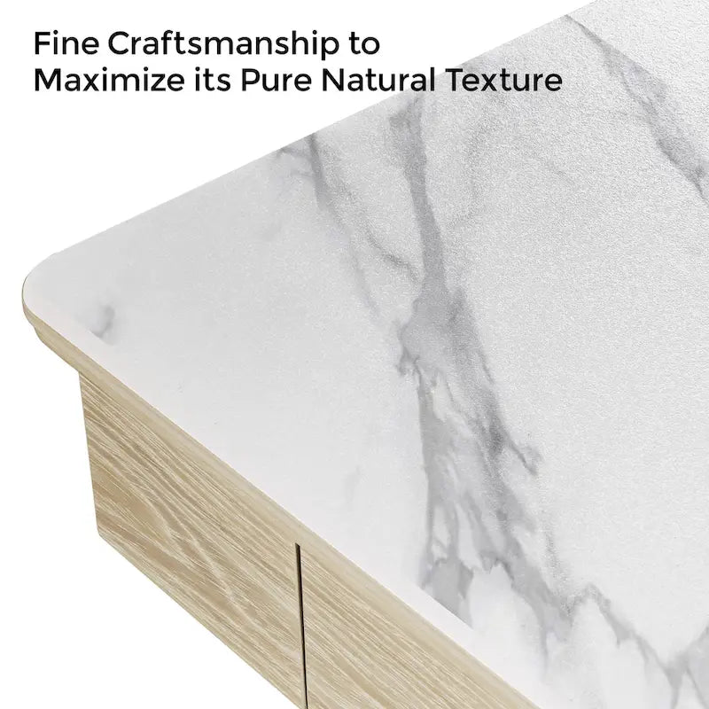 Eureka Ergonomic 55 Slate Stone Standing Desk Executive Writing Desk with 2 Drawers & Monitor Stand