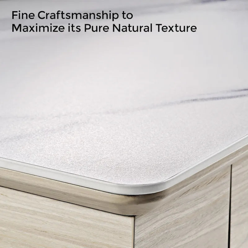 Eureka Ergonomic 55 Slate Stone Standing Desk Executive Writing Desk with 2 Drawers & Monitor Stand