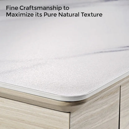 Eureka Ergonomic 55 Slate Stone Standing Desk Executive Writing Desk with 2 Drawers & Monitor Stand