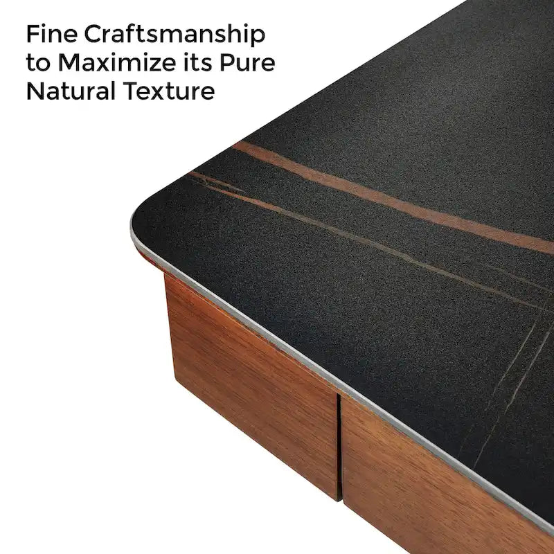 Eureka Ergonomic 55 Slate Stone Standing Desk Executive Writing Desk with 2 Drawers & Monitor Stand