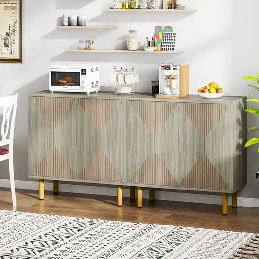 Modern Large White Storage Cabinet, Freestanding Floor Cabinet