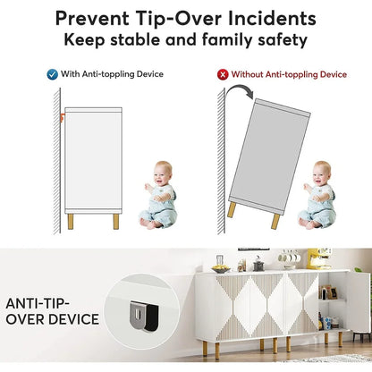 Modern Large White Storage Cabinet, Freestanding Floor Cabinet