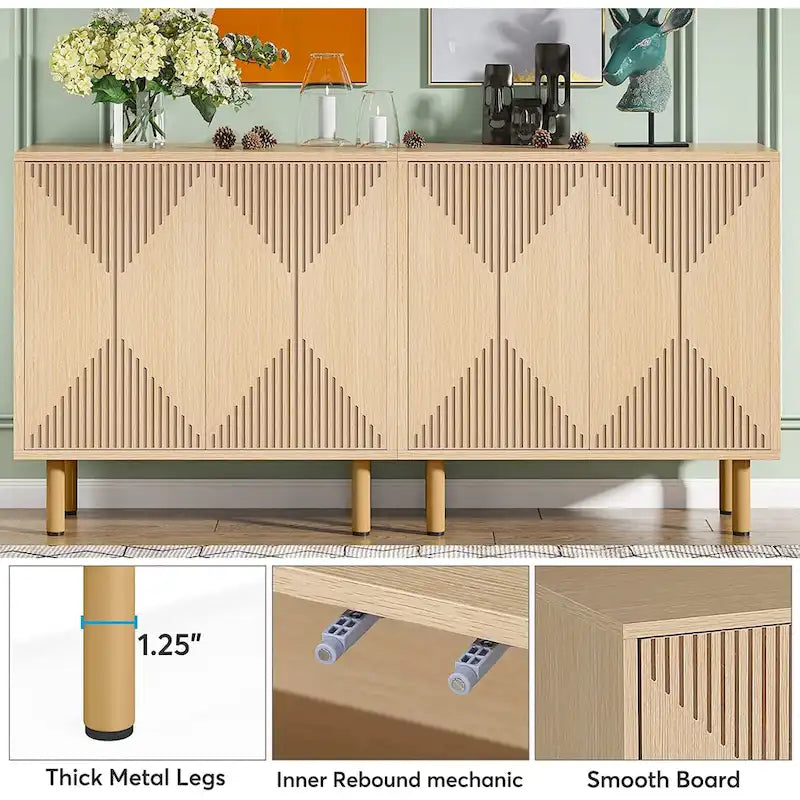 Modern Large White Storage Cabinet, Freestanding Floor Cabinet