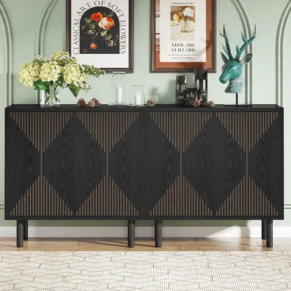 Modern Large White Storage Cabinet, Freestanding Floor Cabinet