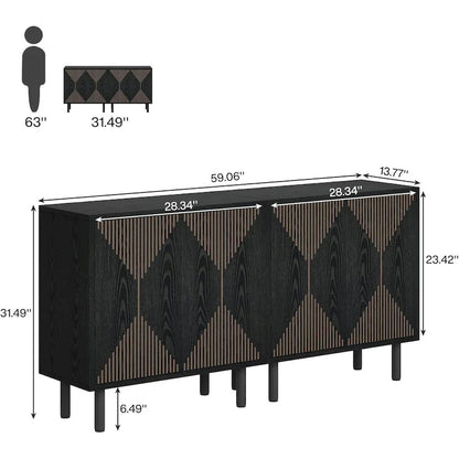 Modern Large White Storage Cabinet, Freestanding Floor Cabinet