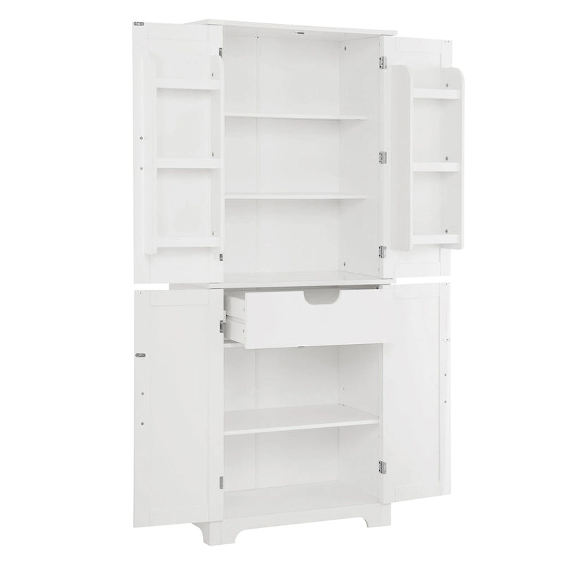 Bathroom storage cabinets with open shelves