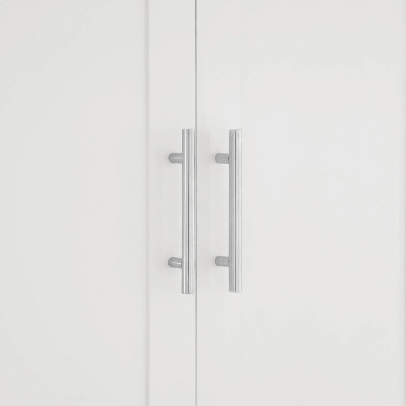 Bathroom storage cabinets with open shelves