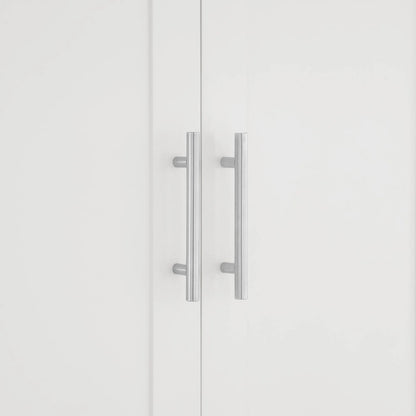 Bathroom storage cabinets with open shelves