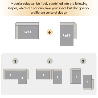 110.2*72.8 Modular Modular Combination Living Room Sofa Set, Modern Minimalist Sofa, Living Room Upholstered Sofa Bed, Bedroom,