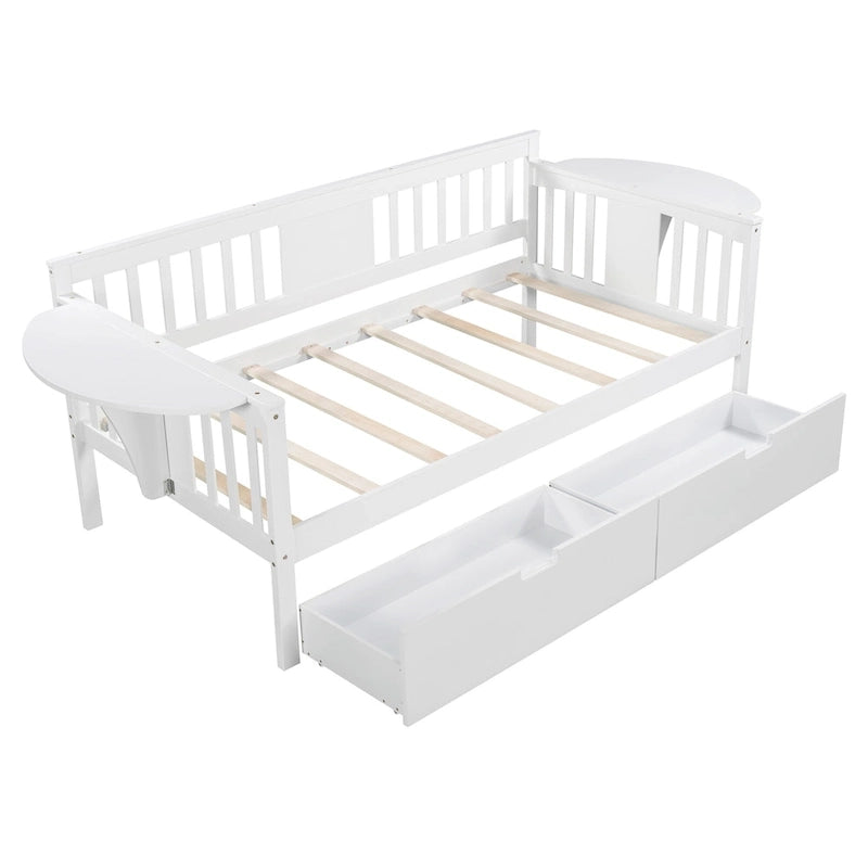 Twin size Daybed with Two Drawers, Wood Slat Support, Espresso
