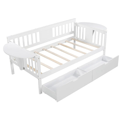 Twin size Daybed with Two Drawers, Wood Slat Support, Espresso