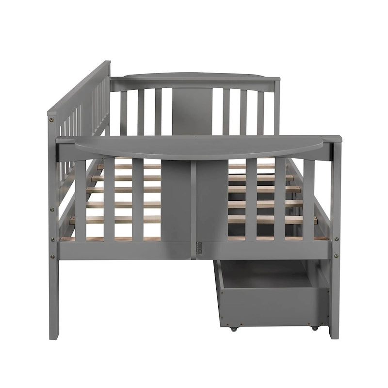 Twin size Daybed with Two Drawers, Wood Slat Support, Espresso