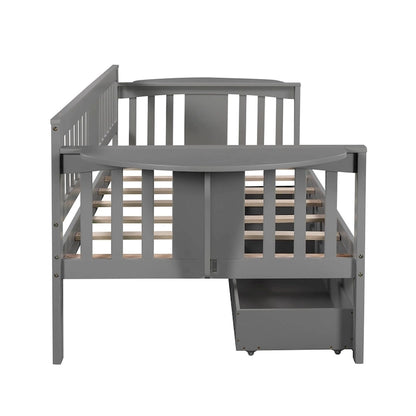 Twin size Daybed with Two Drawers, Wood Slat Support, Espresso