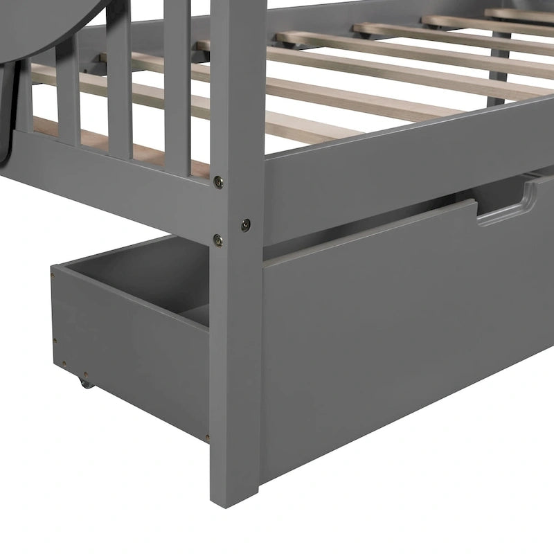 Twin size Daybed with Two Drawers, Wood Slat Support, Espresso