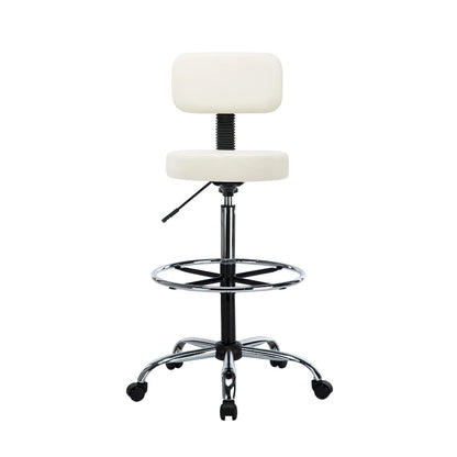 Adjustable Ergonomic Drafting Chair - Cream