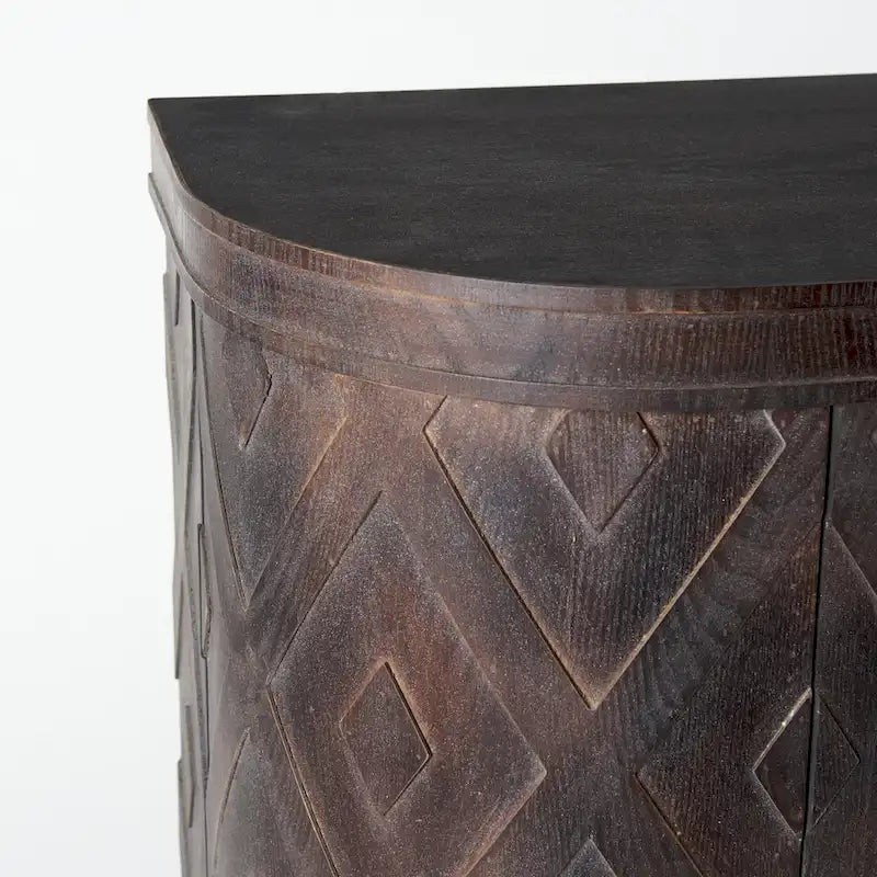 Lennon Beige Fir Veneer 4 Door Cabinet - 47.2L x 15.0W x 33.1H