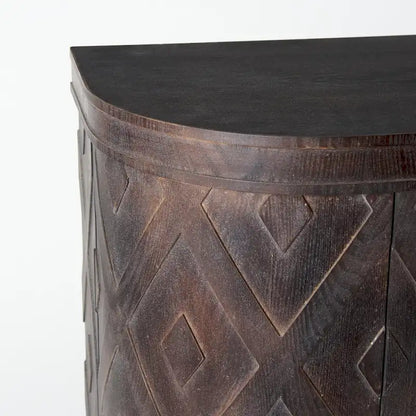 Lennon Beige Fir Veneer 4 Door Cabinet - 47.2L x 15.0W x 33.1H