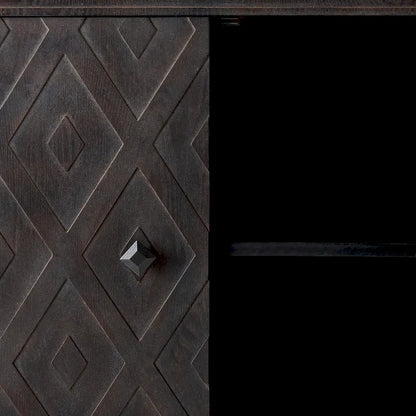 Lennon Beige Fir Veneer 4 Door Cabinet - 47.2L x 15.0W x 33.1H