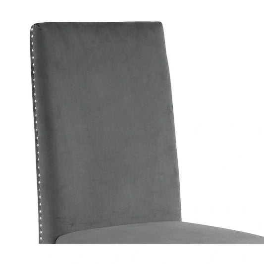 Best Quality Furniture Dining Chair includes Pleated Back, Nailhead-Trimmed, Chrome-Legged Chair (Set of 2)