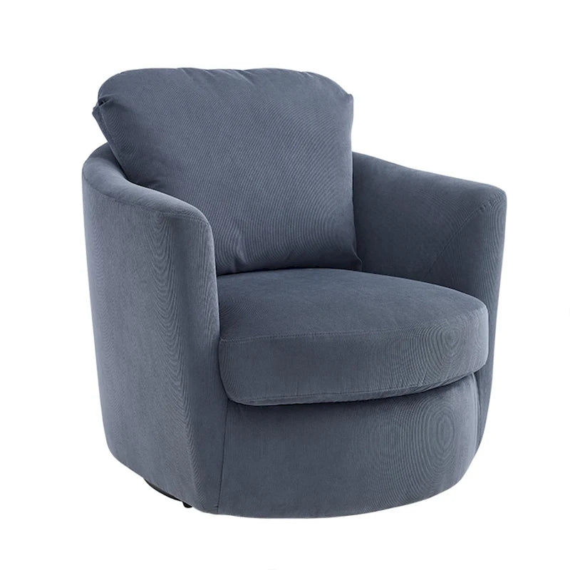 Art Leon Modern Comfortable Corduroy Fabric Swivel Barrel Accent Chair