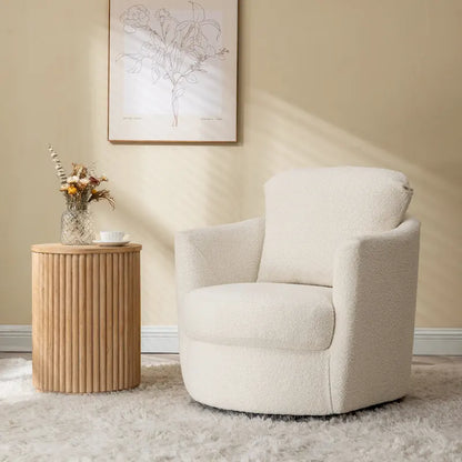 Art Leon Modern Comfortable Corduroy Fabric Swivel Barrel Accent Chair